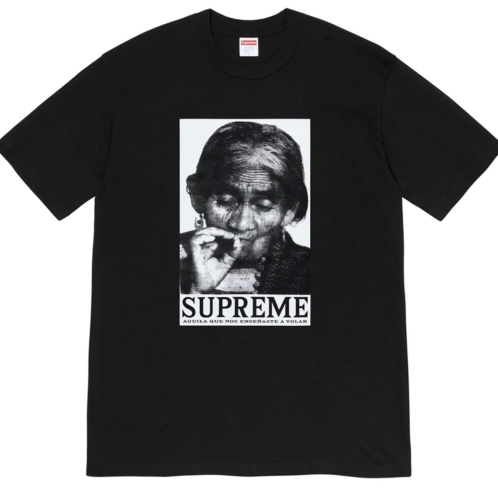 Supreme Black Short Sleeve Tee with Graphic Print